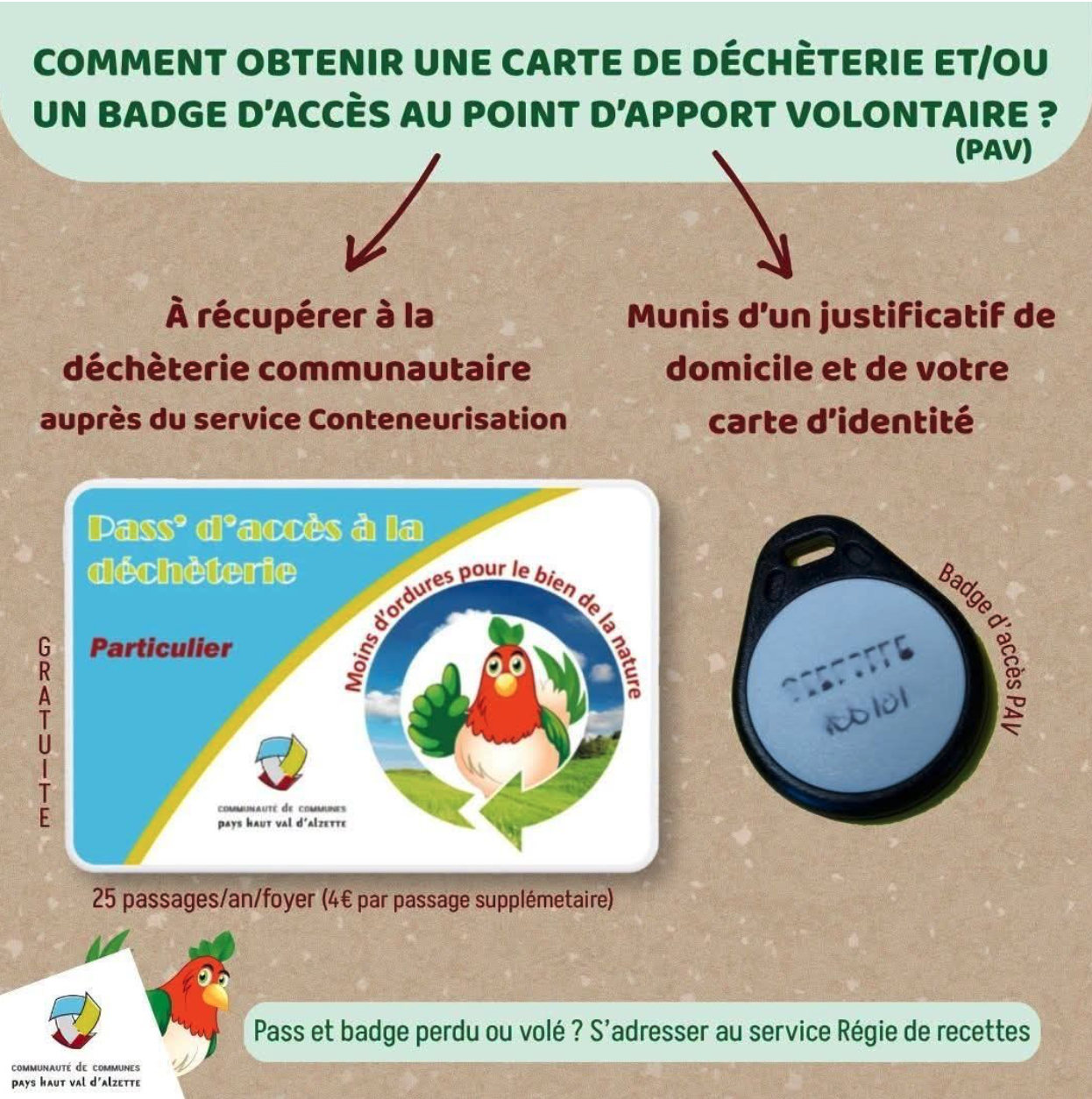 Badge déchèterie